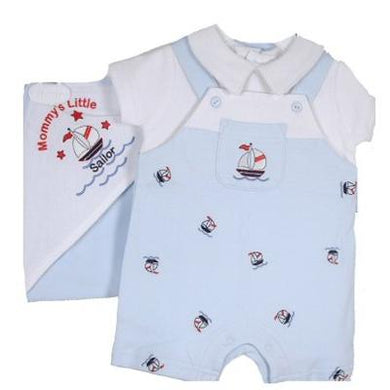 Sail Boat Preemie Shortall with Hooded Towel