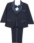 5 Piece Black Baby & Toddler Boys Tuxedo