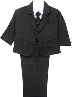 5 Piece Baby Boys Black Formal Suit
