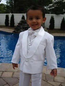5-Piece White Baby & Toddler Boys Tuxedo