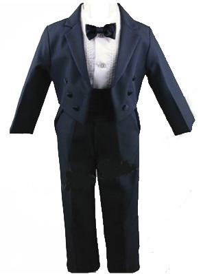 5 Piece Black Round Split Tail Tuxedo by LITO
