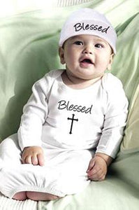 "Blessed" Angel Baby Gown & Cap
