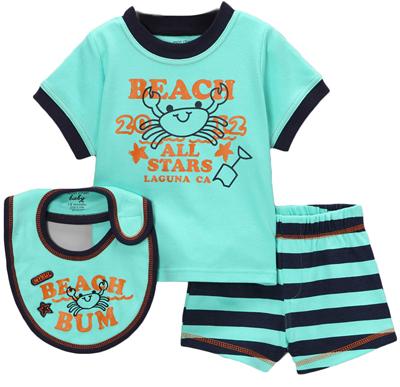 Aqua 'Beach Bum' Shorts Set