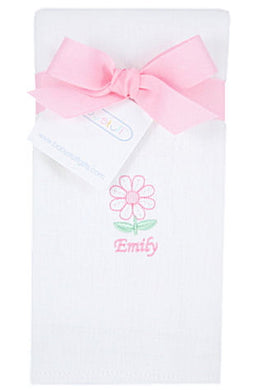 Personalized Dainty Daisy Baby Burp Cloth