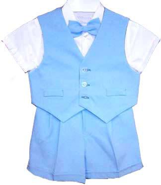 Big Boys Light Blue Dressy Shorts Set