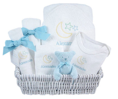 Blue Lullaby - Personalized Luxury Layette Basket