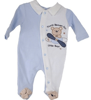 Blue and Ivory Preemie Coverall