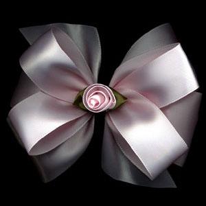 Custom Boutique Satin Rose Hair Bow