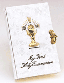 First Communion Mother of Pearl Missal with Chalice