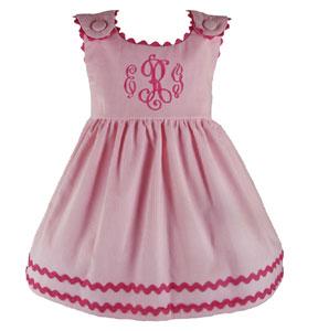 Girls Monogrammed Custom Bon Bon Corduroy Dress