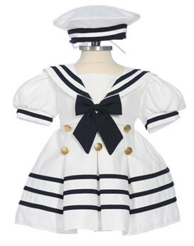 Girls Nautical Sailor Dress