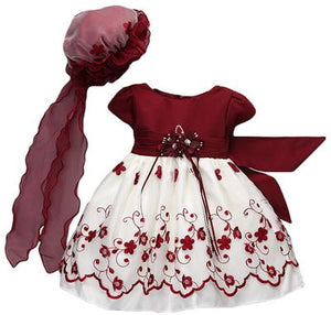 Holiday Special Occasion Burgundy Embroidered dress Baby Stuff Gifts Holiday Special Occasion Burgundy Embroidered dress Baby Stuff Gifts