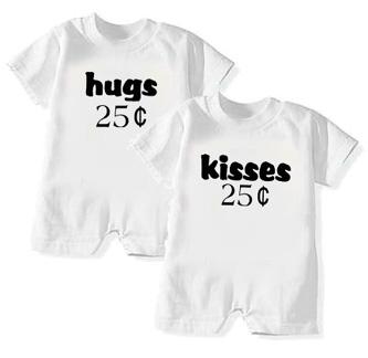 Hugs & Kisses T-Rompers for Twins or Siblings