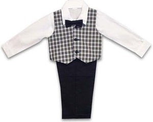Just Darling Boys 4 Piece Navy Vested Suit