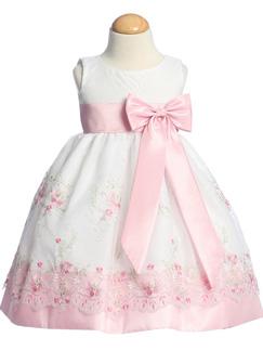 LITO Pink Embroidered Organza Dress