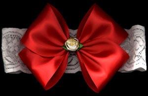 Large Satin Red Lace Headband