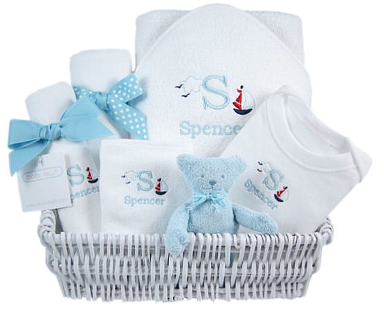 Little Sailor - Personalized Baby Luxury Layette Gift Basket