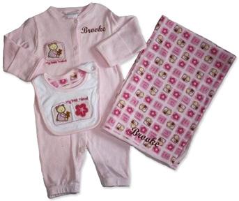 Personalized Three-Piece Love Bug Set Pink