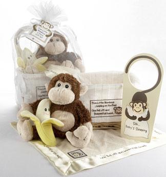 Personalized 5 Little Monkeys Keepsake Gift Basket