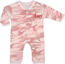 Personalized Camo Long Sleeve Coverall Girls