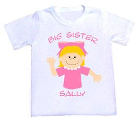 Personalized Character Big Sister Tee Shirt