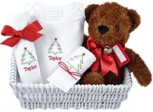 Personalized Holiday Party Baby Gift Basket