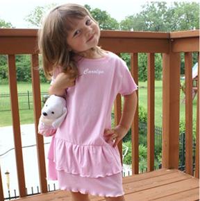 Personalized Pink Ruffled Toddler Dress