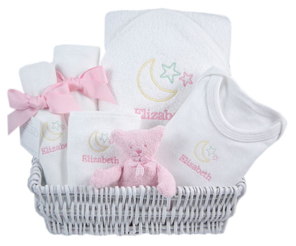 Pink Lullaby Personalized Luxury Layette Basket