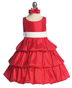 Pretty Red Ruffles Party Dress