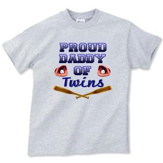 Proud Daddy Of Twins Adult Tee Shirt