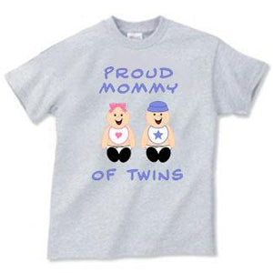 Proud Mommy Of Twins Adult Tee Shirt