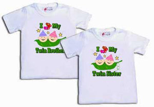 Set of 2 I Love My Twin Tees Shirts