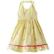 Yellow Floral Halter Sundress