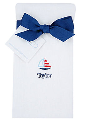 Personalized Little Sailor Baby Burp Cloth