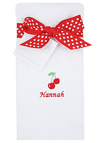 Personalized Sweet Cherry Baby Burp Cloth