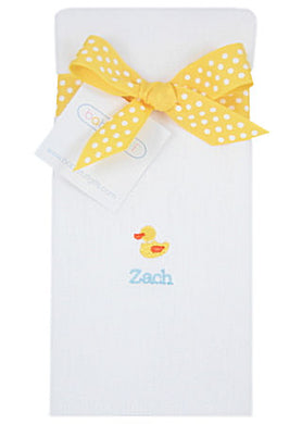 Personalized Just Ducky Baby Burp Cloth