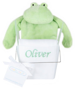 Personalized Tee Shirt And FlatoFrog Cozy Gift Set