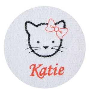 Personalized Halloween Kitty Kat Bib & Burp Cloth Set