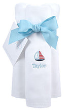 Personalized Little Sailor Burp Cloths - 3 PACK