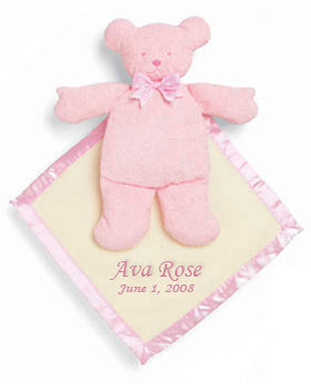 Pink bear online security blanket