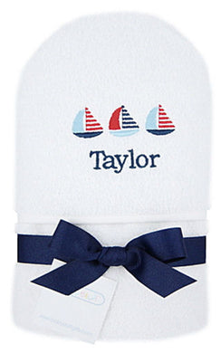 Personalized Little Sailor Hooded Towel