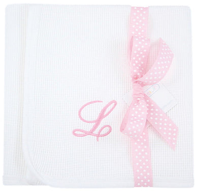Personalized Initial Waffle Knit Receiving Blanket