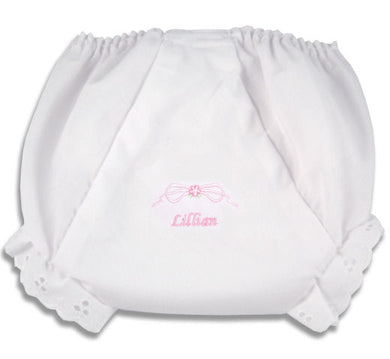 Personalized Pink Bow Diaper Cover
